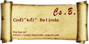 Csákó Belinda névjegykártya